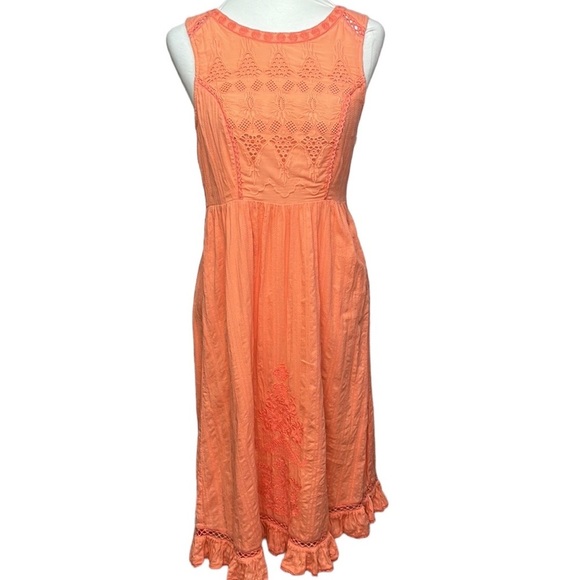 Sundance Relish The Day Melon Embroidered Dress - Picture 2 of 6